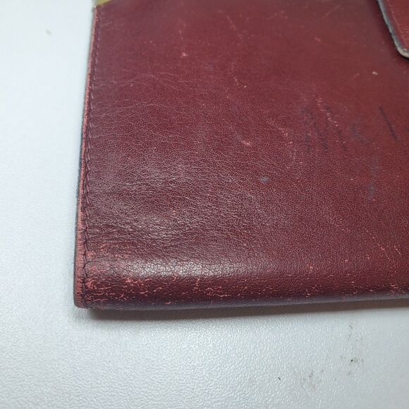 Vintage Rare Mila Schon Red Leather Long Bi-fold Wallet Super Soft Snap Close - Picture 4 of 11